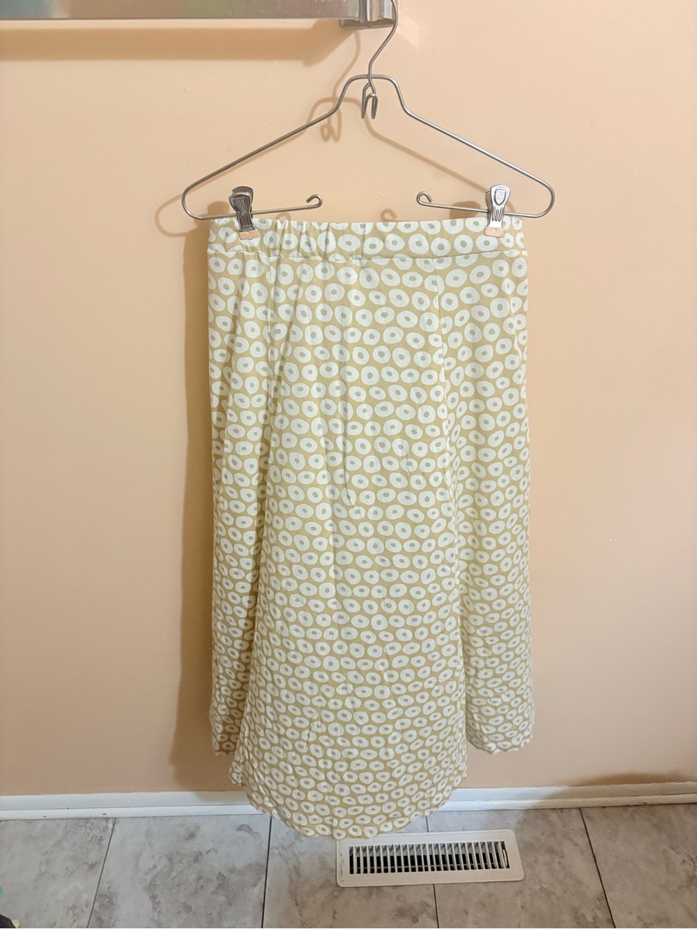 Gudrun Sjoden gold & cream spotted midi skirt